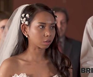 BRIDE4K Shameless girl and her new spouse start fucking at their wedding