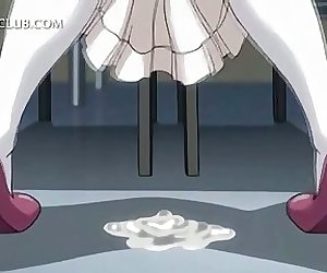 Excited anime blonde fucked hard from back squirts loads