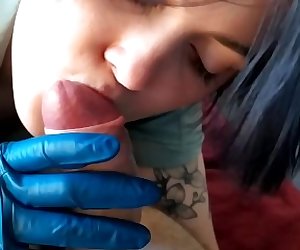 Just a quick blowjob from a dirty nurse