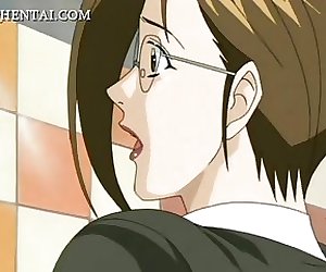 Arousing anime teacher fucked in the mens room