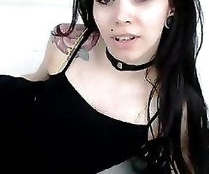 Hairy pussy and armpits for this cute little emo gothic teen slutmp4